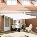 vidaXL Avtomatska retraktibilna tenda bela 400x300 cm, Zamenjava tenda za okvir 4x3 m bela Cene