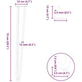  Ukosne noge za konzolne stoliće za konzolni stol 4 kom. Prirodni čelik 72 cm Puni čelik | shoptok.hr