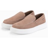 Ombre Men's slip on half shoes on thick sole - light brown | Shoptok.si