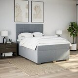  Krevet box spring s madracem svjetlosivi 140x200 cm od tkanine | shoptok.hr