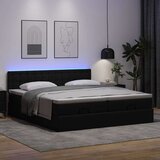  Otomanski krevet s madracima i LED crni 160x200cm umjetna koža | shoptok.hr