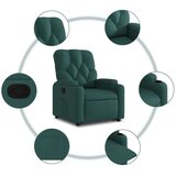  Naslanjač s funkcijo vstajanja temno zeleno blago, (20926823) | Shoptok.si