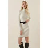 Bigdart 15797 Turtleneck Sweater Dress - White