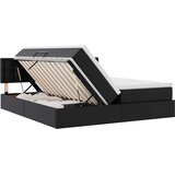  Krevet s od storage s uzglavljem Crna 180 x 200 cm Lažna koža | shoptok.hr