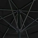  Vrtni suncobran s aluminijskom šipkom 600 cm crni | shoptok.hr