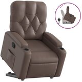  Naslonjač na podizanje od umjetne kože smeđi | shoptok.hr
