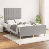  Posteljni okvir z vzglavjem svetlo siv 120x200 cm blago, (20905335) | Shoptok.si