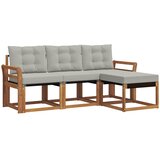  Set vanjskih sofa 4 kom. Prirodna i svijetlo siva Smeđa 194 x 122,5 x 73 cm | Shoptok.si
