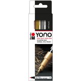 Marabu akrilni markerji, YONO, 0,5 - 1,5 mm, set 4 KOVINSKIH, (21655499) Cene