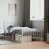 vidaXL Metalni okvir kreveta s uzglavljem i podnožjem bijeli 100x200cm | shoptok.hr