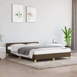  Posteljni okvir z vzglavjem temno rjav 140x190 cm blago, (20795128) Cene