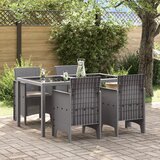vidaXL Vrtni stol Set 4 Svetlo siva, taupe blazine Plastika, poliester | Shoptok.si