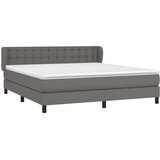 Krevet s oprugama i madracem sivi 160x200 cm od umjetne kože | shoptok.hr