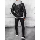 DStreet Kurtka męska skórzana czarna | Shoptok.si