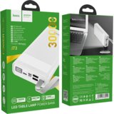 hoco. Prenosni polnilec s svetilko, Hoco j73, 30000mAh, 2A / 2A - J73 Powerful, Black | Shoptok.si