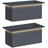  Vrtna posuda za sadnju s LED svjetlom 2 kom. Antracit - Antracit 30 x 60 x 30 cm 2 | shoptok.hr