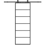  Klizna vrata s priborom crna 76 x 205 cm od ESG stakla - 5 vodoravnih šipki 76 x 205 cm (klizna vodilica od 183 cm) 1 | shoptok.hr