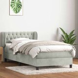 Box Spring krevet s madracem svijetlo sivi 80x210 cm baršun | shoptok.hr