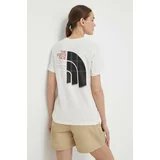 The North Face Bombažna kratka majica ženska, bež barva, NF0A87F0QLI1