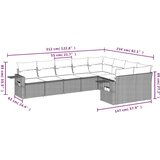  9-dijelni set vrtnih sofa s jastucima crni od poliratana | shoptok.hr