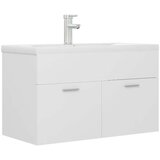 Ormarić Omarica za umivalnik z vgradnim umivalnikom bela iverna plošča | Shoptok.si