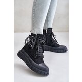 EVENTO Women's platform ankle boots with decorative lacing black edidda | Eponuda.ba