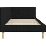  Kutni okvir kreveta Crna 100 cm x 200 cm Tkanina i šperploča | shoptok.hr