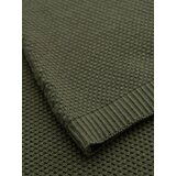 Ombre Men's knitted t-shirt with fine texture - olive | ePonuda.com