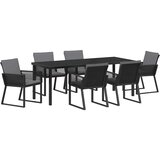  Vrtni set za objed 7 kom. Crna Čelik s prahom premazan | shoptok.hr