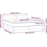 vidaXL Krevet box spring s madracem LED smeđesivi 180x200 cm tkanina | shoptok.hr