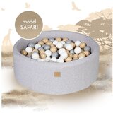 MeowBaby Sivi telovadni bazen z žogicami ø 90x30 cm Montessori - | Shoptok.si