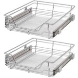 vidaXL Izvlečne košare mrežaste 2 kosa 500 mm srebrne, (20709933) | Shoptok.si