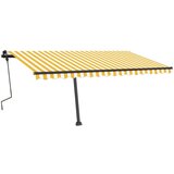  Tenda na ručno uvlačenje s LED svjetlima 450x350 cm žuto-bijela | shoptok.hr