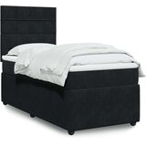 vidaXL Box spring postelja z vzmetnico črna 90x200 cm žamet | Shoptok.si