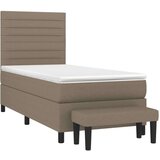  Krevet s oprugama i madracem smeđesivi 100 x 200 cm od tkanine | shoptok.hr