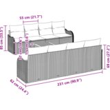  9-delni vrtni sofa set s jastucom Bež Poli ratan Akacija | shoptok.hr