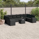 vidaXL 11-dijelni set vrtnih sofa od poliratana s jastucima crni | shoptok.hr