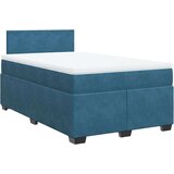 vidaXL Box spring postelja z vzmetnico temno moder 120x190 cm žamet | Shoptok.si