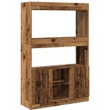  Visoka komoda boja staro drvo 92x33x140 cm konstruirano drvo | shoptok.hr