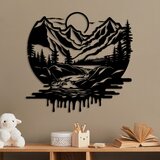 Wallity zidna dekoracija montain river, 51 x 54 cm, crna | ePonuda.com