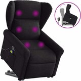  Masažni naslonjač na podizanje od tkanine crni | shoptok.hr