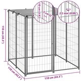 vidaXL Kavez za pse srebrni 110 x 110 x 110 cm čelični | shoptok.hr