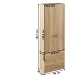 Kondela Dvokrilna omara za čevlje, hrast sonoma, BANDI | Shoptok.si