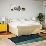 vidaXL Box spring postelja z vzmetnico krem 180x200 cm blago, (21309389) | Shoptok.si