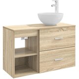 vidaXL Komplet pohištva za kopalnico 2 pcs Sonoma hrast Inženirski les, (5000245406) | Shoptok.si