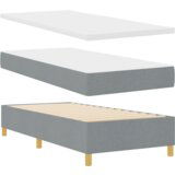 Box Spring Krevet s Madracem Svjetlosiva 90x190 cm Tkanina | shoptok.hr