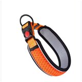 INF Adjustable Two-Tone Pet Collar with Reflective Strip, Padded Polyester Orange M, (5000214780) | Shoptok.si