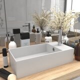 The Living Store Kopalniški umivalnik z luknjo keramičen mat bel - Kopalniški Umivalnik, (21751182) | Shoptok.si