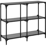  Konzolni stol s crnom staklenom površinom 98x30x81 cm čelični | Eponuda.com