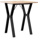 vidaXL jedilna miza y okvir 60x60x75 cm trdna borovina lito železo | Shoptok.si